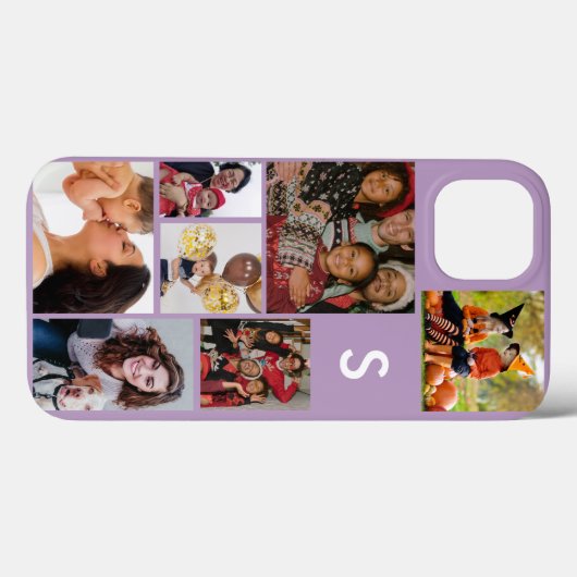 Monogram 8 fotocollage paarse Case-Mate iPhone case (Achterkant (horizontaal))