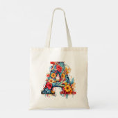 Monogram A bloei Tote Bag (Achterkant)