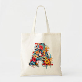 Monogram A bloei Tote Bag