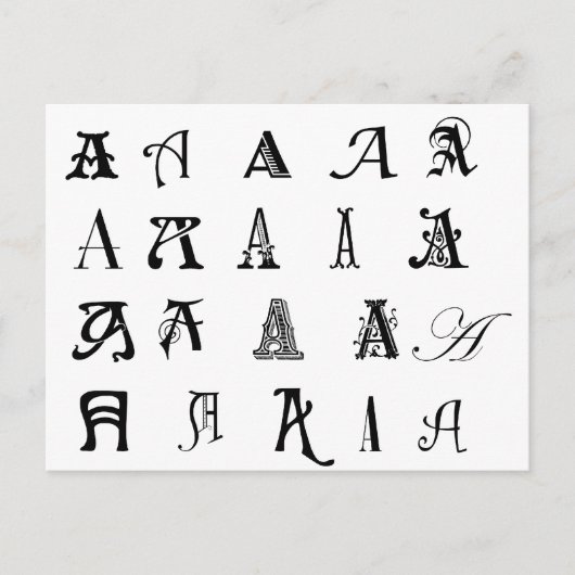 Monogram A Briefkaart (Voorkant)