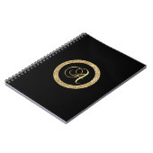 Monogram A, elegante gouden script Notitieboek (Linkerzijde)
