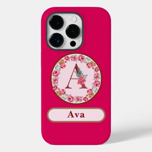 Monogram A Floral Case-Mate iPhone Case (Achterkant)