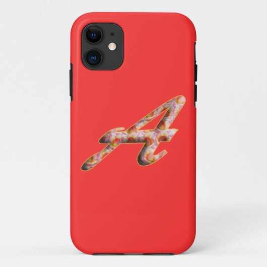 Monogram A in Rozen Patroon Iphone 5 Hoesje (Achterkant)