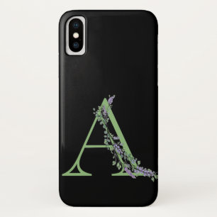 Monogram A lavender Eucalyptus iPhone X Hoesje