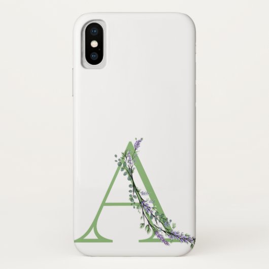 Monogram A lavender Eucalyptus Case-Mate iPhone Case (Achterkant)