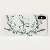 Monogram A lavender Eucalyptus Case-Mate iPhone Case (Achterkant (horizontaal))