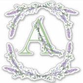 Monogram A lavender Eucalyptus Sticker (Voorkant)