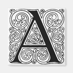 Monogram "A" met wervelingen - Magnet Magneet