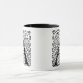 Monogram "A" met wervelingen - Mok (Midden)