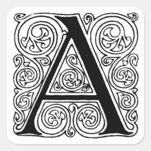 Monogram 'a' met Wervelingen - Sticker