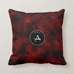 Monogram "A" op rood en zwart design Kussen