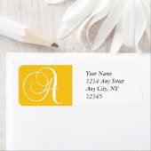 Monogram A retouradres labels geel (Insitu)