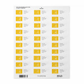 Monogram A retouradres labels geel (Full Sheet)