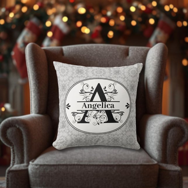 Monogram A Sierkussen (Monogram A Throw Pillow)
