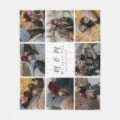 Monogram Aangepast 8 Foto Collage Moederfamilie ca Fleece Deken (Voorkant)