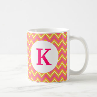 Monogram Aangepast gedrukte koffie Mok Roze Chevro