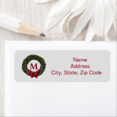 Monogram aangepast kerstlabel etiket (Insitu)