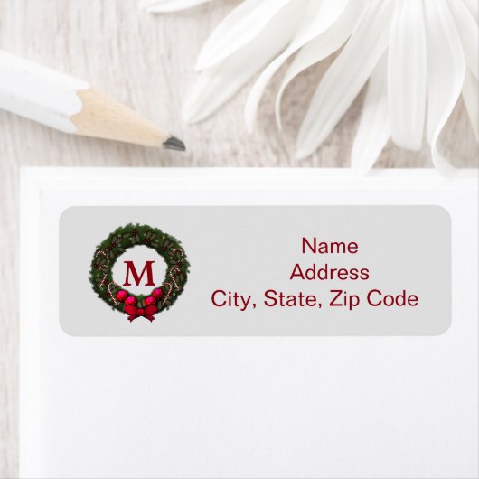 Monogram aangepast kerstlabel etiket (Insitu)