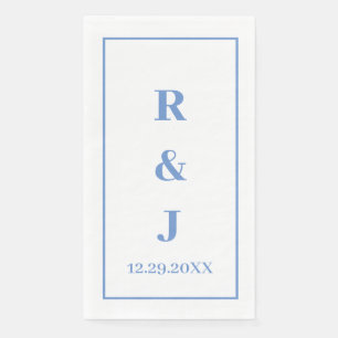 Monogram Aangepast Koppel Naam Koremblauw Servet