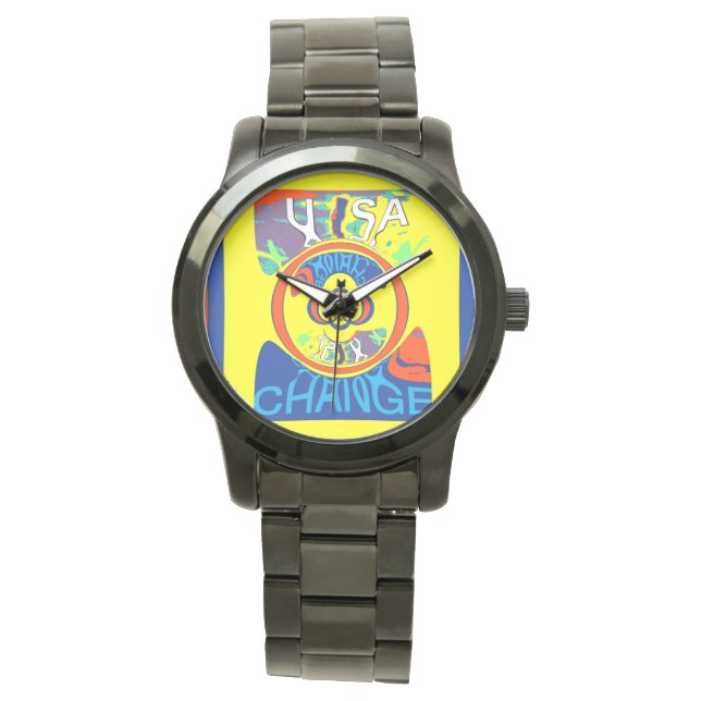 Monogram aangepast zwart met overmaat horloge (Voorkant)