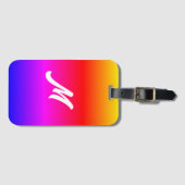 Monogram Aangepaste Bagagelabel regenboogkleuren (Voorkant (horizontaal))