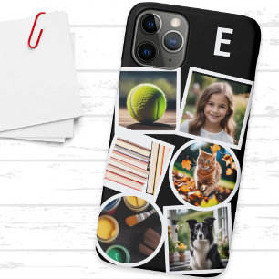 Monogram Aangepaste Collage Upload Je Eigen 6 Foto iPhone 11 Pro Hoesje