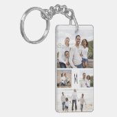 Monogram Aangepaste Familie Foto Collage Letter Sleutelhanger (Voorkant Links)