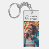 Monogram Aangepaste foto Aangepaste foto Aangepast Sleutelhanger (Voorkant Links)