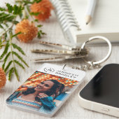 Monogram Aangepaste foto Aangepaste foto Aangepast Sleutelhanger (Voorkant Rechts)