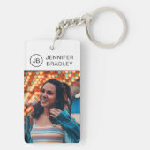 Monogram Aangepaste foto Aangepaste foto Aangepast Sleutelhanger (achterkant)