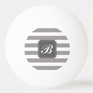 Monogram Aangepaste grijze strepe pingsbal Pingpongballen