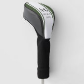 Monogram Aangepaste Initialen - Groen Golfheadcover (Schuin)