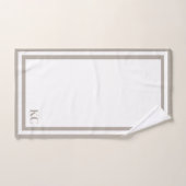 Monogram Aangepaste Initialen - Hotel Border Handd Bad Handdoek (Handdoek)