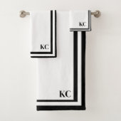 Monogram Aangepaste Initialen - Hotel Border Handd Bad Handdoek (Insitu)