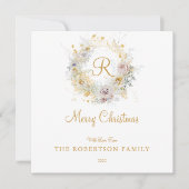 Monogram Aangepaste kerstnaam Kaart (Voorkant)