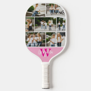 Monogram Aangepaste kleuren voor fotocollage Pickleball Paddle