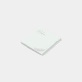 Monogram Aangepaste naam Angel Feather Mint Grijs Post-it® Notes (Schuin)