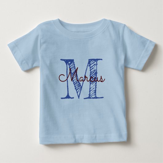 Monogram Aangepaste naam Blauwe baby (Voorkant)