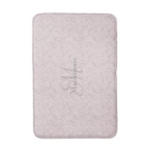 Monogram Aangepaste Naam Blush Roze Elegant Marmer Badmat (Voorkant Verticaal)