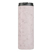 Monogram Aangepaste naam Blush roze grijze marmer  Thermosbeker (Achterkant)