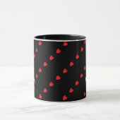 Monogram Aangepaste naam Cute Red Hearts Modern 20 Mok (Midden)