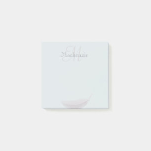 Monogram Aangepaste naam Engel Weer Licht Grijs Post-it® Notes