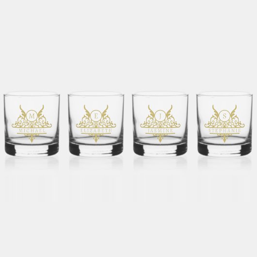 Monogram Aangepaste Naam Gepersonaliseerd Whisky Glas (Voorkant)