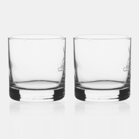 Monogram Aangepaste Naam  Gepersonaliseerd Whisky Glas (Rechts)