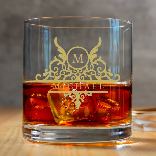 Monogram Aangepaste Naam Gepersonaliseerd Whisky Glas