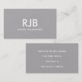 Monogram Aangepaste naam Grijs Papier Eenvoudig Visitekaartje (Voorkant / Achterkant)