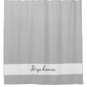 Monogram Aangepaste naam grijs zwart wit Douchegordijn (Voorkant)