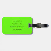 Monogram Aangepaste naam Initiaal Lime Groene Gift Bagagelabel (Achterkant horizontaal)