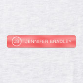 Monogram Aangepaste naam Kleding Label Rood Blauw (Design 1)