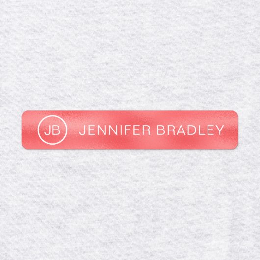 Monogram Aangepaste naam Kleding Label Rood Blauw (Design 1)